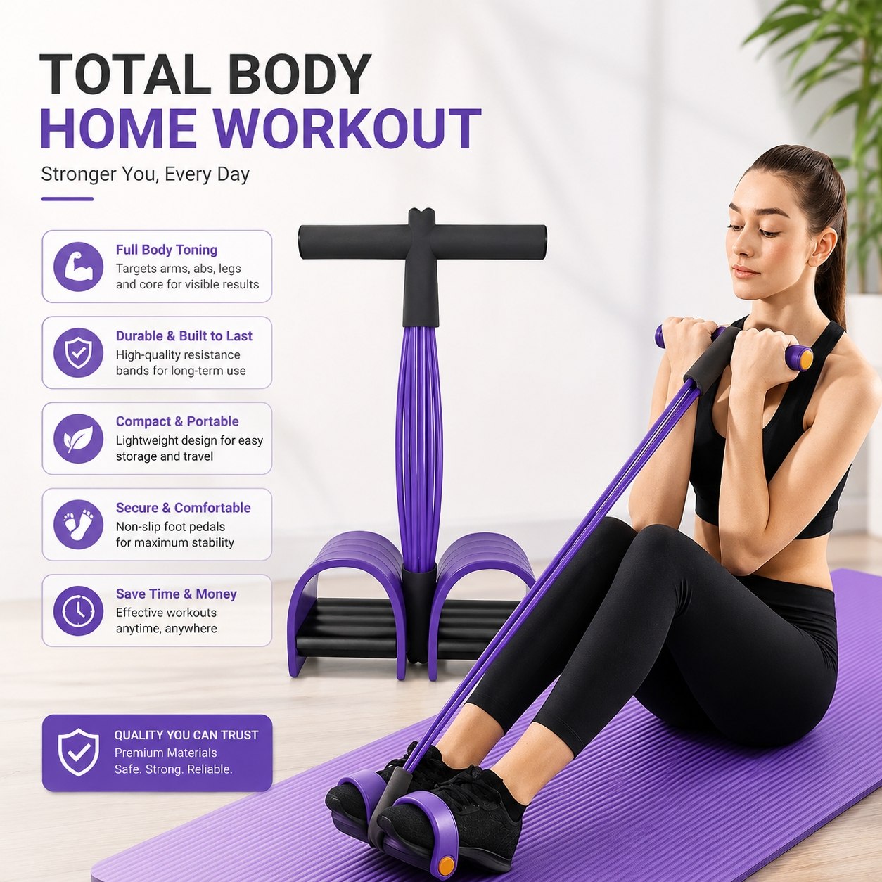 Multifunction Pedal Resistance Band Trainer