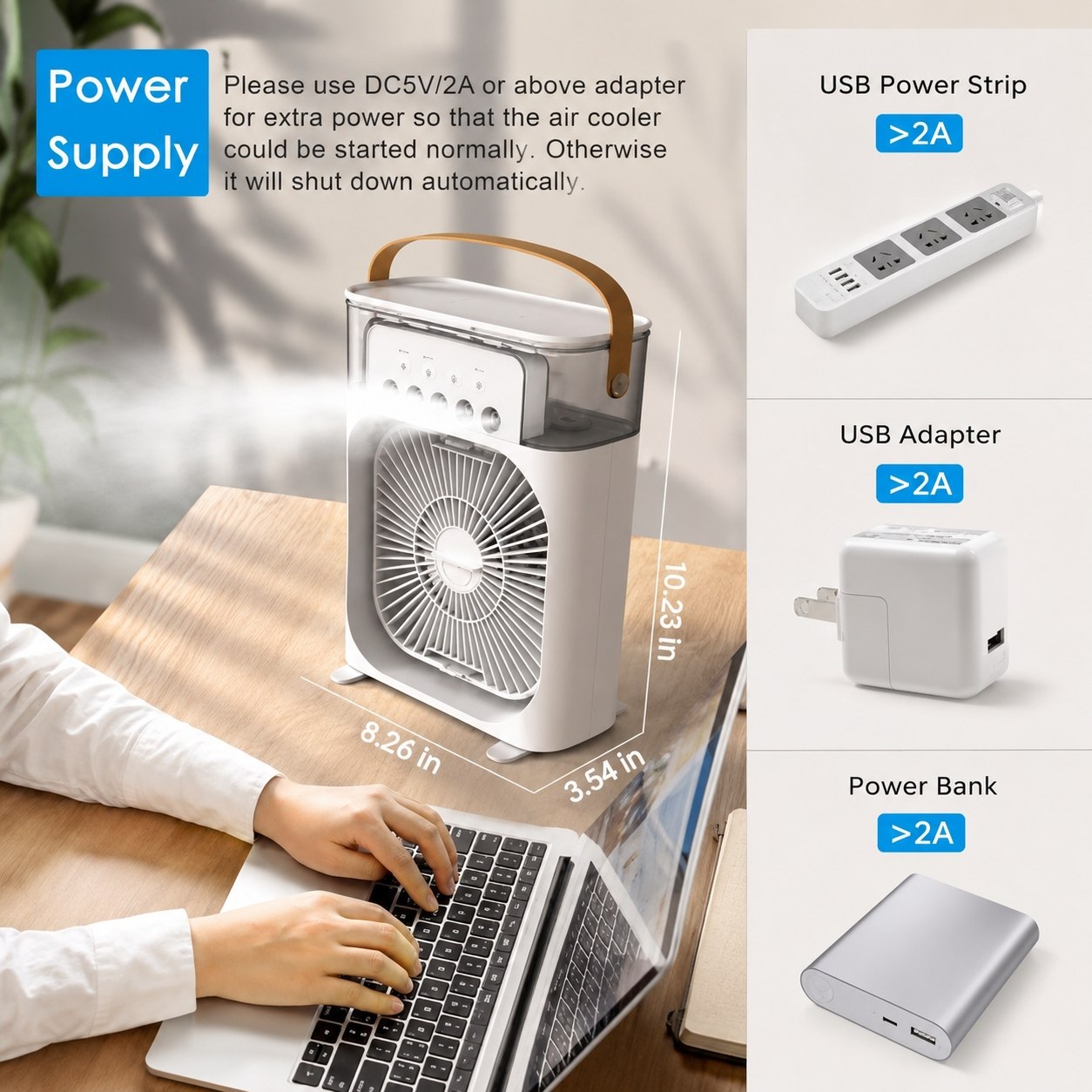 Portable Humidifier Air Cooler Mist Fan Mini Cooler for Home