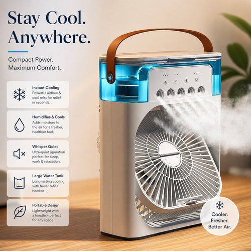 Portable Humidifier Air Cooler Mist Fan Mini Cooler for Home
