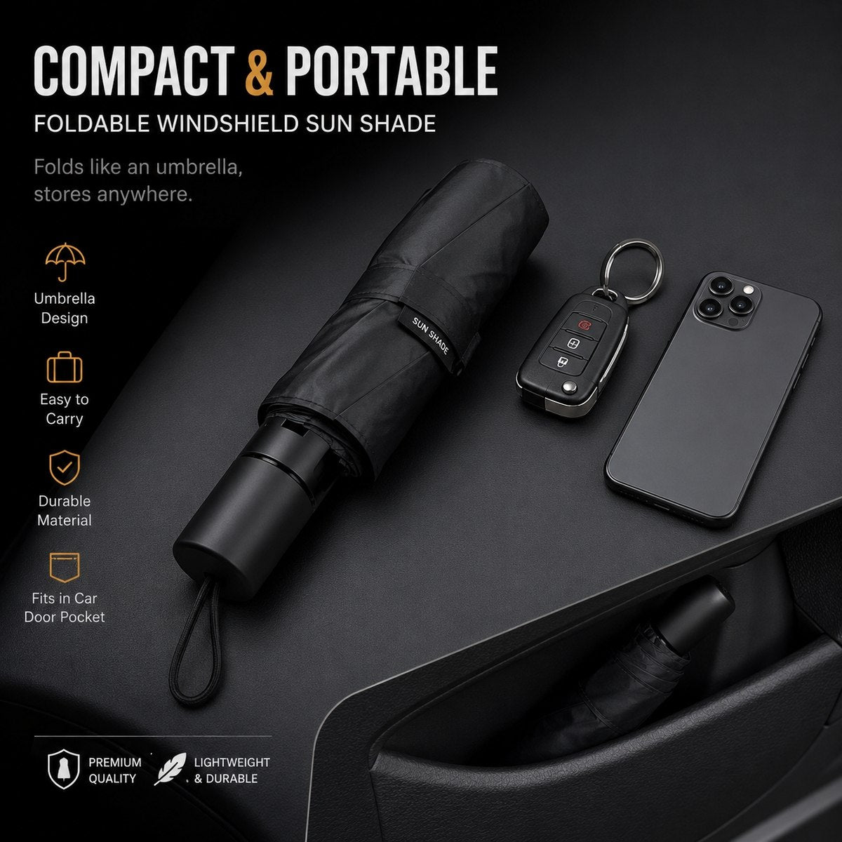 Foldable Car Windshield Sun Shade Umbrella