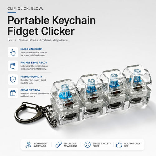 Stress Relief Keyboard Keychain Fidget